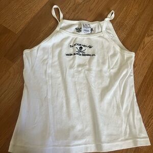 White Spaghetti-Strap Camisole with Logo